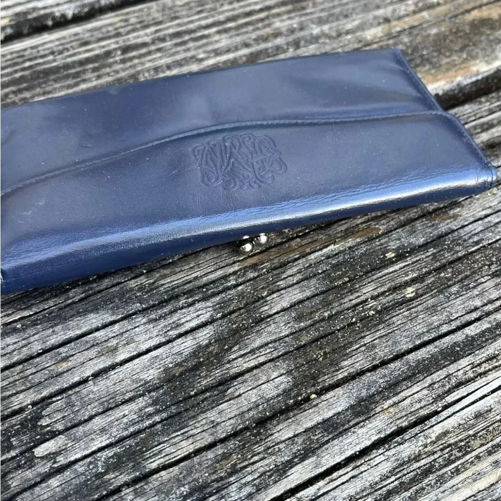 Lady Buxton Leather Wallet Navy Coin Purse Credit Card Holder Vintage 70s 80s